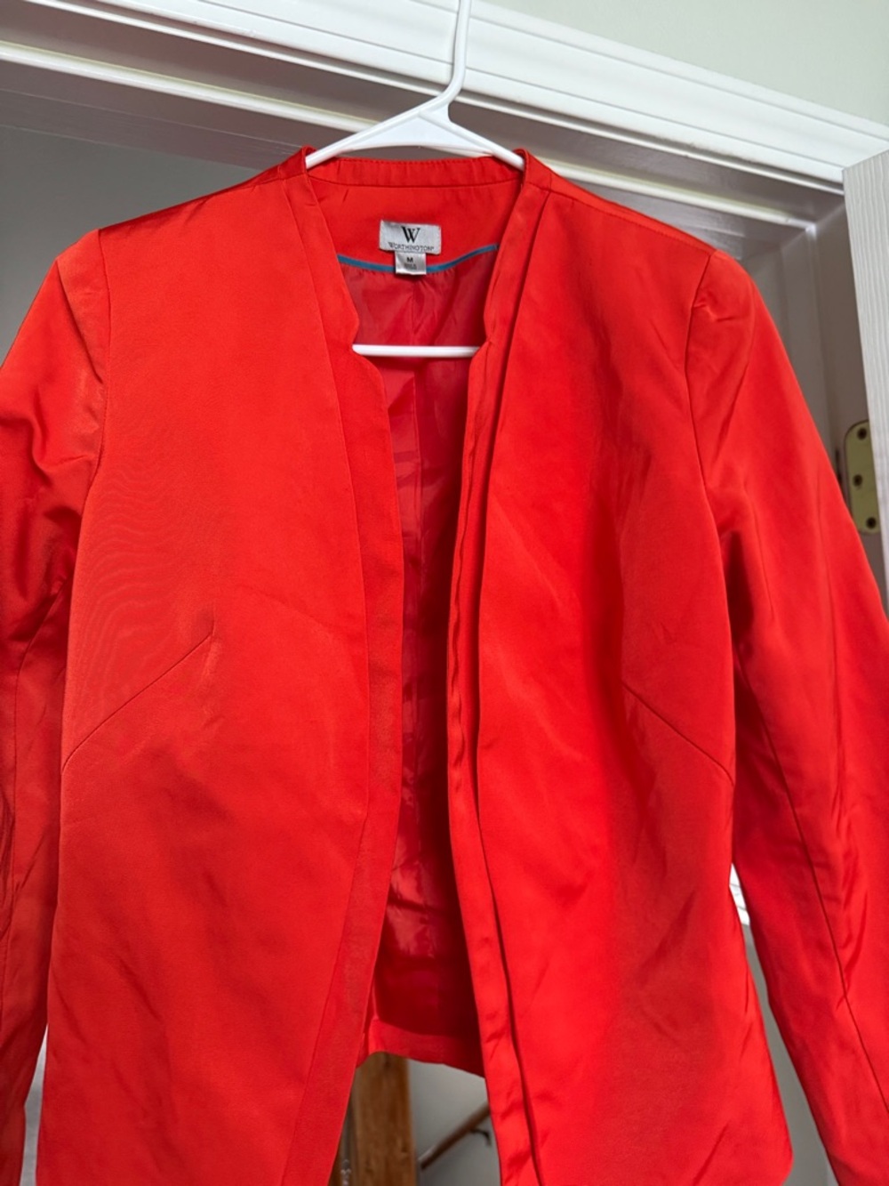 Worthington Orange/Red Open-Front Womens Blazer - Picture 4 of 5